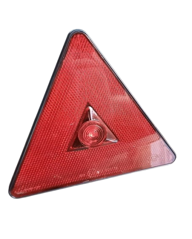 Trójkąt Odblaskowy Odblask trójkątny ze swiatłem pozycyjnam tylnym led 12-24V przyczepy ze śrubami