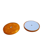 Odblask okrągły fi 60mm z otworem  pomarańczowy.