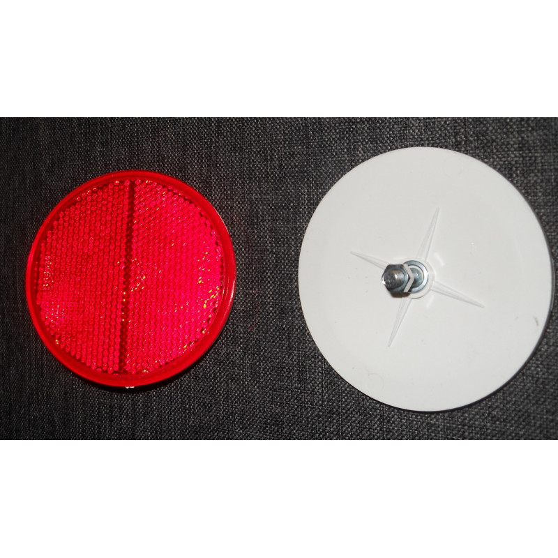 Światło Odblask okrągły fi 60 mm ze śrubą tylny czerwony